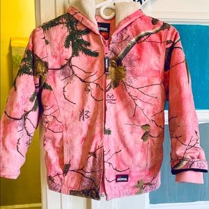 Berne wool lined pink camouflage jacket